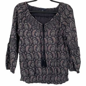 American Eagle Blouse Top Paisley Boho Large